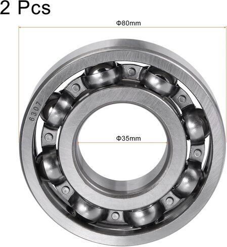 uxcell 6203 Deep Groove Ball Bearings 17mm Bore 40mm OD 12mm Thick CN Open Type Chrome Steel 2pcs in Kuwait