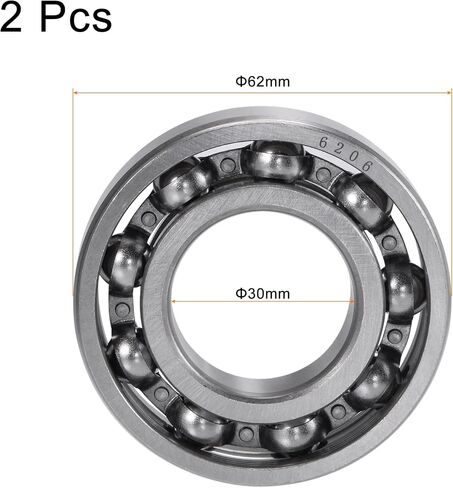 uxcell 6203 Deep Groove Ball Bearings 17mm Bore 40mm OD 12mm Thick CN Open Type Chrome Steel 2pcs in Kuwait