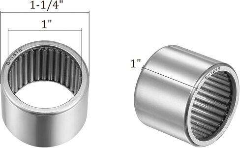 2pcs B1616 Needle Roller Bearings - [1 Inch x 1-1/4 Inch x 1 Inch] Chrome Steel for Transmission Use, Full Complement Drawn Cup in Saudi Arabia