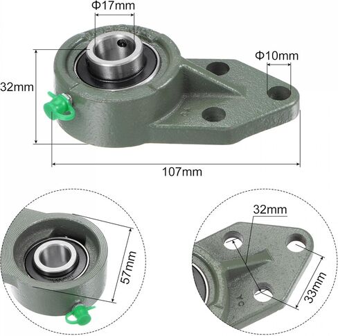 uxcell UCFB207 Hanger Bearing Unit 35mm Bore Cast Iron Bearing Unit Set Screw Lock in Saudi Arabia