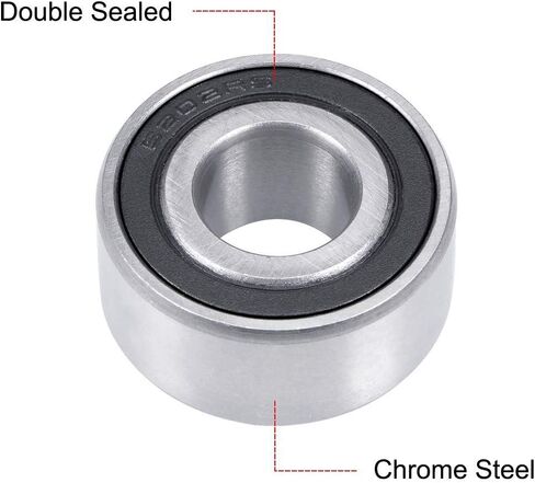 5203-2RS Double Row Angular Contact Ball Bearing 17x40x17.5mm Sealed Chrome Steel Bearings 3Pcs in Saudi Arabia