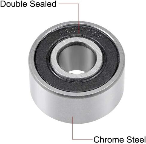 5203-2RS Double Row Angular Contact Ball Bearing 17x40x17.5mm Sealed Chrome Steel Bearings 3Pcs in Saudi Arabia