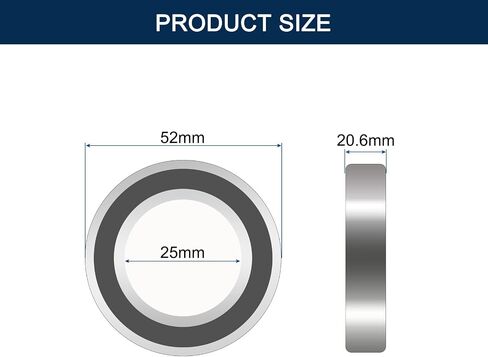 3205-2RS/5205-2RS Angular Contact Bearings, ID 25mm x OD 52mm x Width 20.6mm Double Rubber Sealed Ball Bearings, Pre-Lubricated (GCr15) Chrome Steel 2pcs in Saudi Arabia