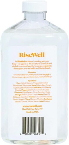 RiseWell Balancing Mouthwash - Alcohol Free, pH Balancing, Alkalizing Mouthwash with Xylitol - Dentist Developed All Natural Mouthwash - Dry Mouth Relief for Fresh Breath - Wild Mint, 16 Oz in Saudi Arabia