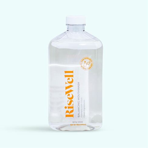 RiseWell Balancing Mouthwash - Alcohol Free, pH Balancing, Alkalizing Mouthwash with Xylitol - Dentist Developed All Natural Mouthwash - Dry Mouth Relief for Fresh Breath - Wild Mint, 16 Oz in Saudi Arabia