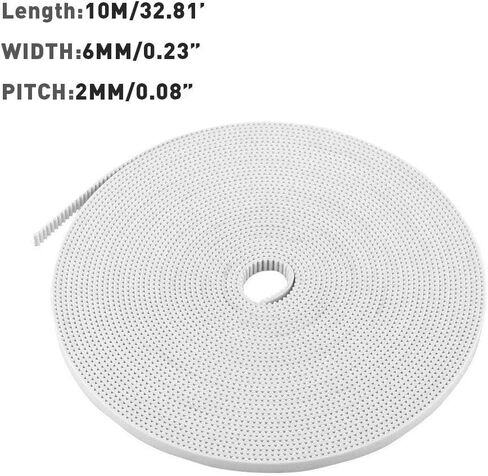 10 Meters Gt2 Timing Belt Width 6mm Timing Belt 3D Printer Belt White with Steel Core in Kuwait