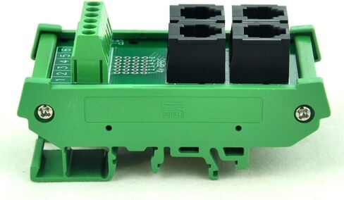 Electronics-Salon DIN Rail Mount RJ11/RJ12 6P6C 4-Way Buss Board Interface Module. in Kuwait
