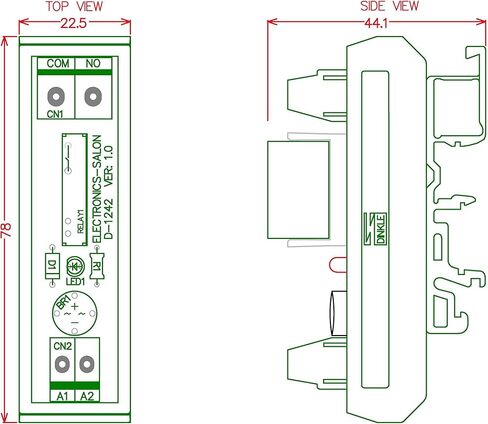 إلكترونيات - صالون AC / DC 24V Slim DIN Rail Mount 10Amp SPDT وحدة واجهة مرحل الطاقة، G2R-1 24V. in Kuwait