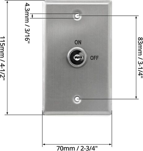 QWORK Key Switch, 2 Pack Stainless Steel Lock On/Off Exit Switch, Emergency Door Release DPST for Access Control Panel Mount in Saudi Arabia