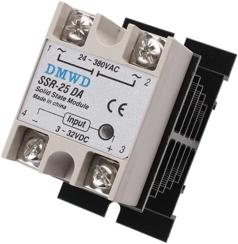 SSR-25DA مرحل الحالة الصلبة DC إلى AC (الإدخال 3-32V DC الإخراج 24-380V AC) مع المشتت الحراري، 25A in Kuwait