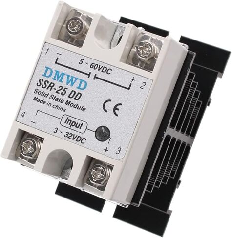 SSR-25DA مرحل الحالة الصلبة DC إلى AC (الإدخال 3-32V DC الإخراج 24-380V AC) مع المشتت الحراري، 25A in Saudi Arabia