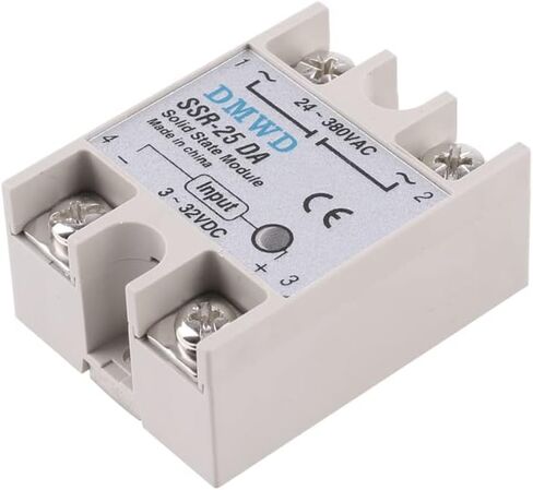 SSR-25DA مرحل الحالة الصلبة DC إلى AC (الإدخال 3-32V DC الإخراج 24-380V AC) مع المشتت الحراري، 25A in Kuwait