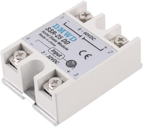 SSR-25DA مرحل الحالة الصلبة DC إلى AC (الإدخال 3-32V DC الإخراج 24-380V AC) مع المشتت الحراري، 25A in Saudi Arabia