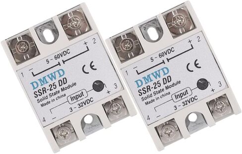 SSR-25DA مرحل الحالة الصلبة DC إلى AC (الإدخال 3-32V DC الإخراج 24-380V AC) مع المشتت الحراري، 25A in Saudi Arabia