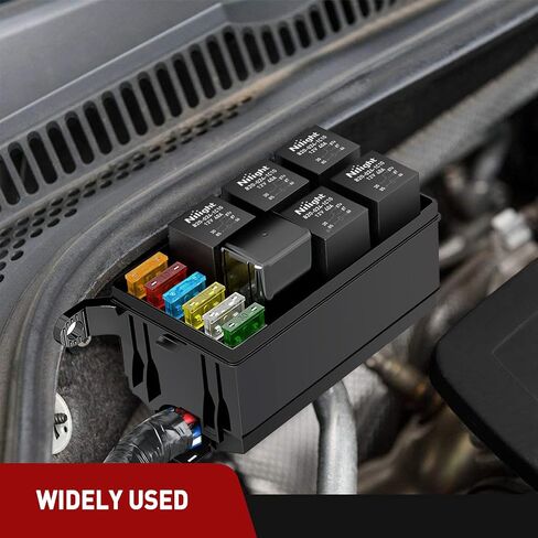 Nilight 12V صندوق ترحيل الصمامات 6 مرحلات 6 فتحات ATC/ATO حامل فيوز الشفرة 4Pin 5Pin Bosch Style 40A Relay مجموعة كتلة مقاومة للماء مسبقة السلكية عالمية للسيارات والشاحنات وقوارب التخييم، ضمان لمدة عامين in Saudi Arabia