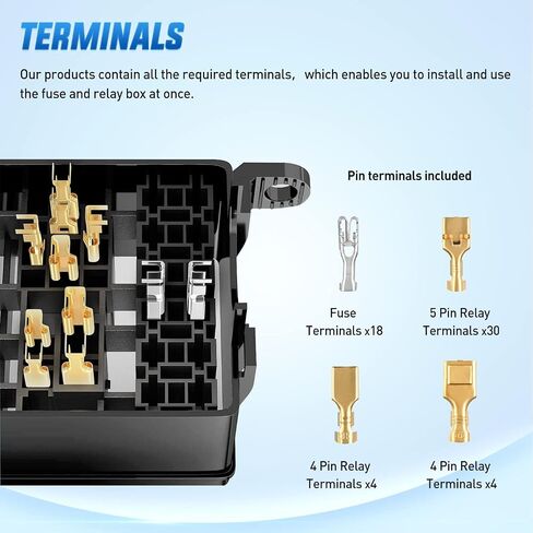 Nilight 12V صندوق ترحيل الصمامات 6 مرحلات 6 فتحات ATC/ATO حامل فيوز الشفرة 4Pin 5Pin Bosch Style 40A Relay مجموعة كتلة مقاومة للماء مسبقة السلكية عالمية للسيارات والشاحنات وقوارب التخييم، ضمان لمدة عامين in Saudi Arabia