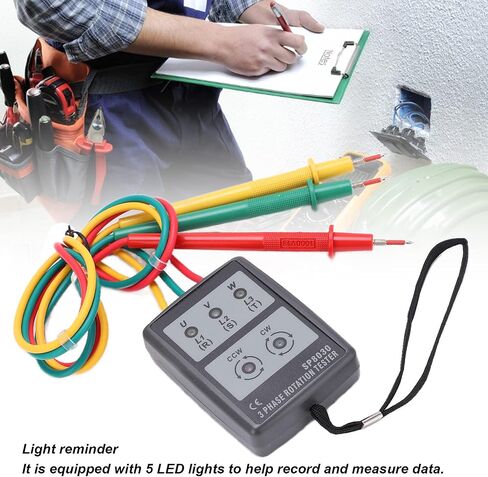 Phase Rotation Meter, SP8030 3 Phase Battery Phase Sequence Detector for Industry for Electrician in Saudi Arabia