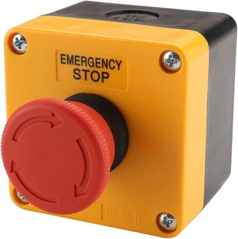 Baomain Red Sign Emergency Stop Switch Push Button Weatherproof Push Button Switch 660V with Box (2PCS) in Kuwait