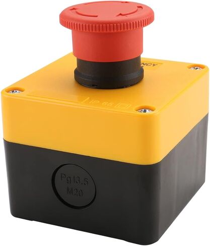 Baomain Red Sign Emergency Stop Switch Push Button Weatherproof Push Button Switch 660V with Box (2PCS) in Kuwait