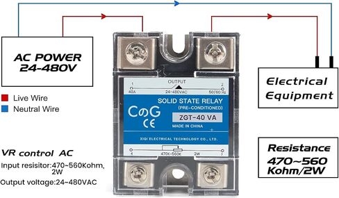 تتابع الحالة الصلبة SSR-40AA AC إلى إدخال التيار المتردد 70-250VAC للإخراج 24-480VAC 40A غطاء بلاستيكي أحادي الطور in Saudi Arabia