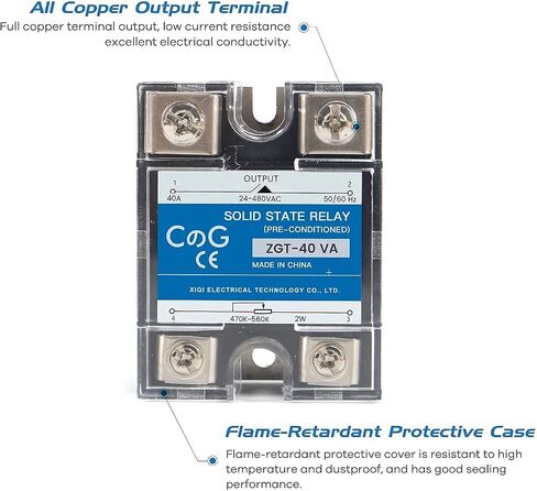 تتابع الحالة الصلبة SSR-40AA AC إلى إدخال التيار المتردد 70-250VAC للإخراج 24-480VAC 40A غطاء بلاستيكي أحادي الطور in Saudi Arabia