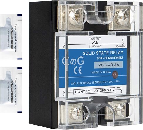 تتابع الحالة الصلبة SSR-40AA AC إلى إدخال التيار المتردد 70-250VAC للإخراج 24-480VAC 40A غطاء بلاستيكي أحادي الطور in Saudi Arabia