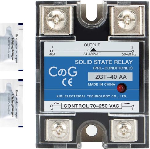 تتابع الحالة الصلبة SSR-40AA AC إلى إدخال التيار المتردد 70-250VAC للإخراج 24-480VAC 40A غطاء بلاستيكي أحادي الطور in Saudi Arabia