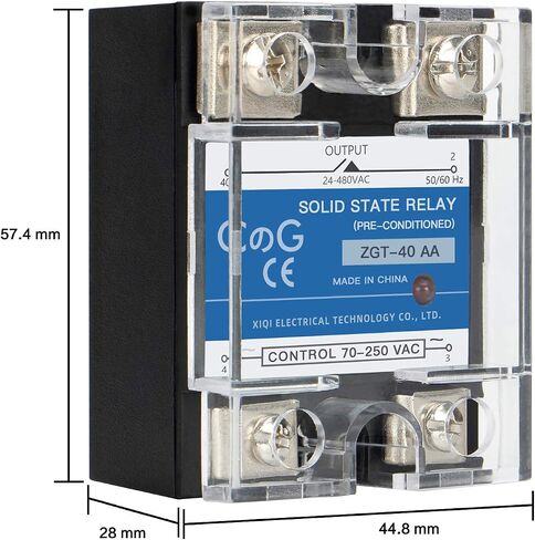 تتابع الحالة الصلبة SSR-40AA AC إلى إدخال التيار المتردد 70-250VAC للإخراج 24-480VAC 40A غطاء بلاستيكي أحادي الطور in Saudi Arabia