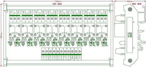 إلكترونيات-صالون DIN Rail Mount 8 SPDT وحدة واجهة مرحل الطاقة. (جهد التشغيل: تيار مستمر 24 فولت) in Saudi Arabia