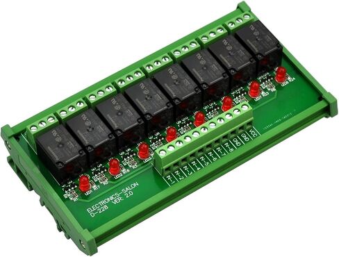 إلكترونيات-صالون DIN Rail Mount 8 SPDT وحدة واجهة مرحل الطاقة. (جهد التشغيل: تيار مستمر 24 فولت) in Saudi Arabia