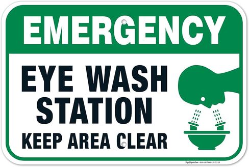 Sigo Signs, Eye Wash Station Signs, Emergency Sign, 10x7 Rust Free Aluminum, Weather/Fade Resistant, Easy Mounting, Indoor/Outdoor Use, Made in USA in Saudi Arabia