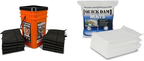 تتضمن مجموعة Quick Dam Grab & Go Flood Kit حواجز فيضانات بطول 10 - 5 أقدام في دلو (QDGG5-10)، برتقالي in Saudi Arabia