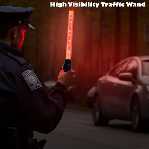 قطعتان من عصا المرور وسترات الأمان، عصا التحكم في حركة المرور مقاس 17 بوصة باللون الأحمر، وعصا إضاءة الأمان مع وضعين وامضين، وعصا الإشارة مع مشبك جانبي لتوجيه السيارة، والتحكم في حركة المرور، والمطار، ومواقف السيارات in Kuwait