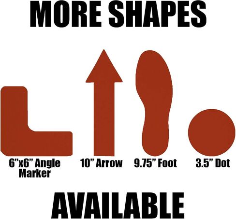 9.5" Red Footprints for 5S Lean Organization Floor Marking,Industrial Adhesive with Removable Liner,Ideal for Warehouse, Factory & Office - 6 Pcs (3 Pairs) in Saudi Arabia