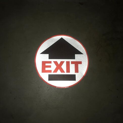 TRADESAFE Exit Anti-Slip Floor Sticker - Emergency Exit Sign Floor Decal, Peel and Stick Adhesive Vinyl Sign, ANSI-Compliant, 17" Diameter Round Sticker in Saudi Arabia