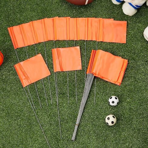 300 قطعة من أعلام العلامات مقاس 15 × 4 × 5 بوصة لأعلام ساحة الحديقة وأعلام الحديقة وأعلام المسح لري العشب والمناظر الطبيعية وسياج الرش وعلم تدريب الحيوانات الأليفة (برتقالي) in Saudi Arabia