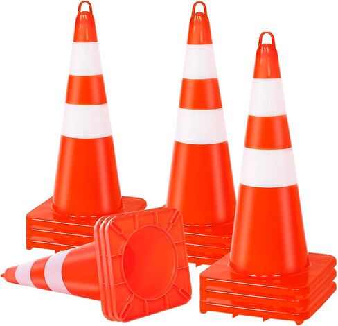 Traffic Safety Cone 28 Inches, with Reflex Collars of Parking Lots, Lane Road Traffic Control Construction Driving Safety Cone 8 Pack in Saudi Arabia