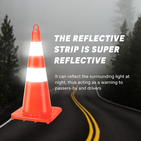 Traffic Safety Cone 28 Inches, with Reflex Collars of Parking Lots, Lane Road Traffic Control Construction Driving Safety Cone 8 Pack in Saudi Arabia