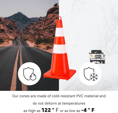 Traffic Safety Cone 28 Inches, with Reflex Collars of Parking Lots, Lane Road Traffic Control Construction Driving Safety Cone 8 Pack in Saudi Arabia
