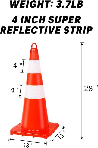 Traffic Safety Cone 28 Inches, with Reflex Collars of Parking Lots, Lane Road Traffic Control Construction Driving Safety Cone 8 Pack in Saudi Arabia