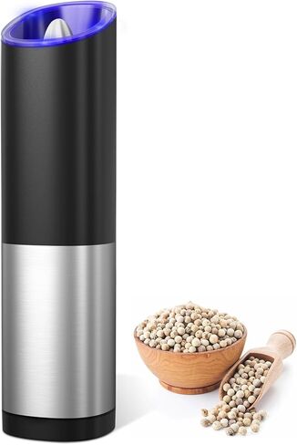 innhom Gravity Electric Salt Grinder Pepper Grinder Battery Operated Pepper Mill Automatic Salt and Pepper Grinder with Adjustable Coarseness, 1 Pack in Kuwait