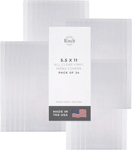 غطاء قائمة من الفينيل الشفاف على الوجهين، حامل قائمة بلاستيكي على الوجهين، غطاء تحميل علوي منزلق، قابل للمسح، قابل لإعادة الاستخدام، 8.5 بوصة × 14 بوصة، عبوة من 24 قطعة in Kuwait