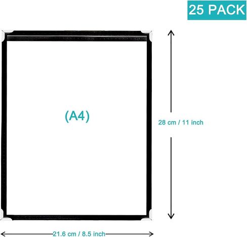 25 Pack of Menu Covers - Single Page, Fits 8.5 x 11 Inch Paper Menu Holder Double Stitched Restaurant Menu Covers-Gold in Saudi Arabia