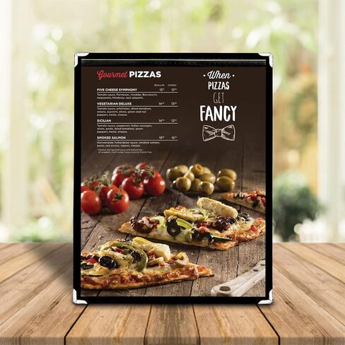 25 Pack of Menu Covers - Single Page, Fits 8.5 x 11 Inch Paper Menu Holder Double Stitched Restaurant Menu Covers-Gold in Saudi Arabia