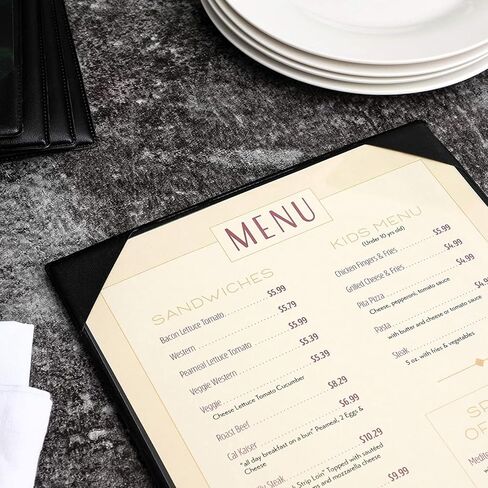 حوامل غطاء قائمة طعام جوفال باللون الأسود (14 × 8 بوصة، 12 عبوة) in Kuwait