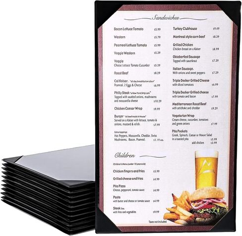 حوامل غطاء قائمة طعام جوفال باللون الأسود (14 × 8 بوصة، 12 عبوة) in Kuwait