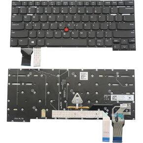 بُعزف بانيات خلفية ، استبدال لوحة مفاتيح الكمبيوتر المحمول لـ Lenovo ThinkPad T14S Gen 2 ، P1 Gen 4 Gen 5 ، X1 Extreme 4th Gen X1 Extreme Gen 5 US Layout مع Trackpoint Black بدون إطار in Kuwait