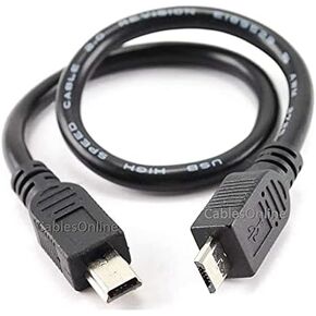 Cablesonline ، 8 بوصة USB 2.0 OTG Micro-B 5-Pin Male إلى USB Mini-B 5-Pin Cable Cable for tablet ، GPS ، PDA ، AD-U38O in Kuwait