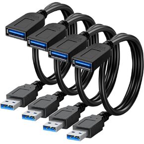 Saitech It 2 ​​حزمة قصيرة طول 1 قدم USB 3.0 تمديد كابل التمديد ، USB 3.0 من الذكور إلى كابل الموسع الإناث in Kuwait