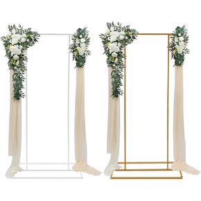 2 * 1m Balloon Wedding Metal Backdrop Stand, Garden Floral Balloon Wedding Arches, Metal Balloon Frame Stand for Anniversary Birthday Party Decoration (White) in Saudi Arabia